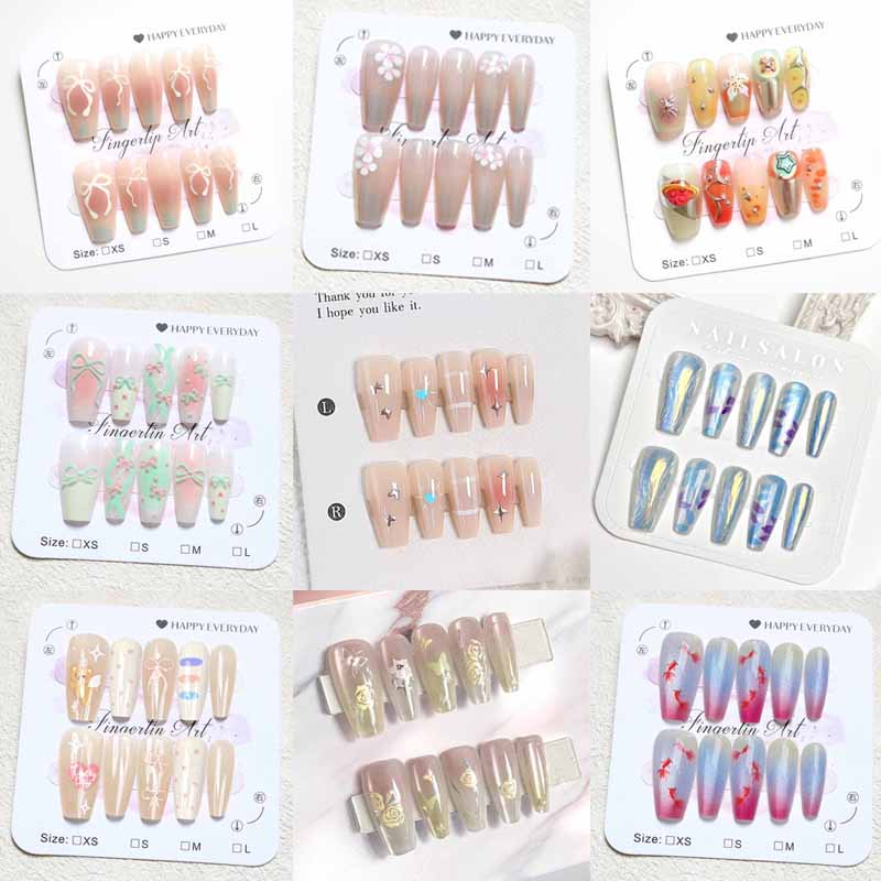 Nail Art French - 10개 여성용 프랑스 스타일 고급 3D