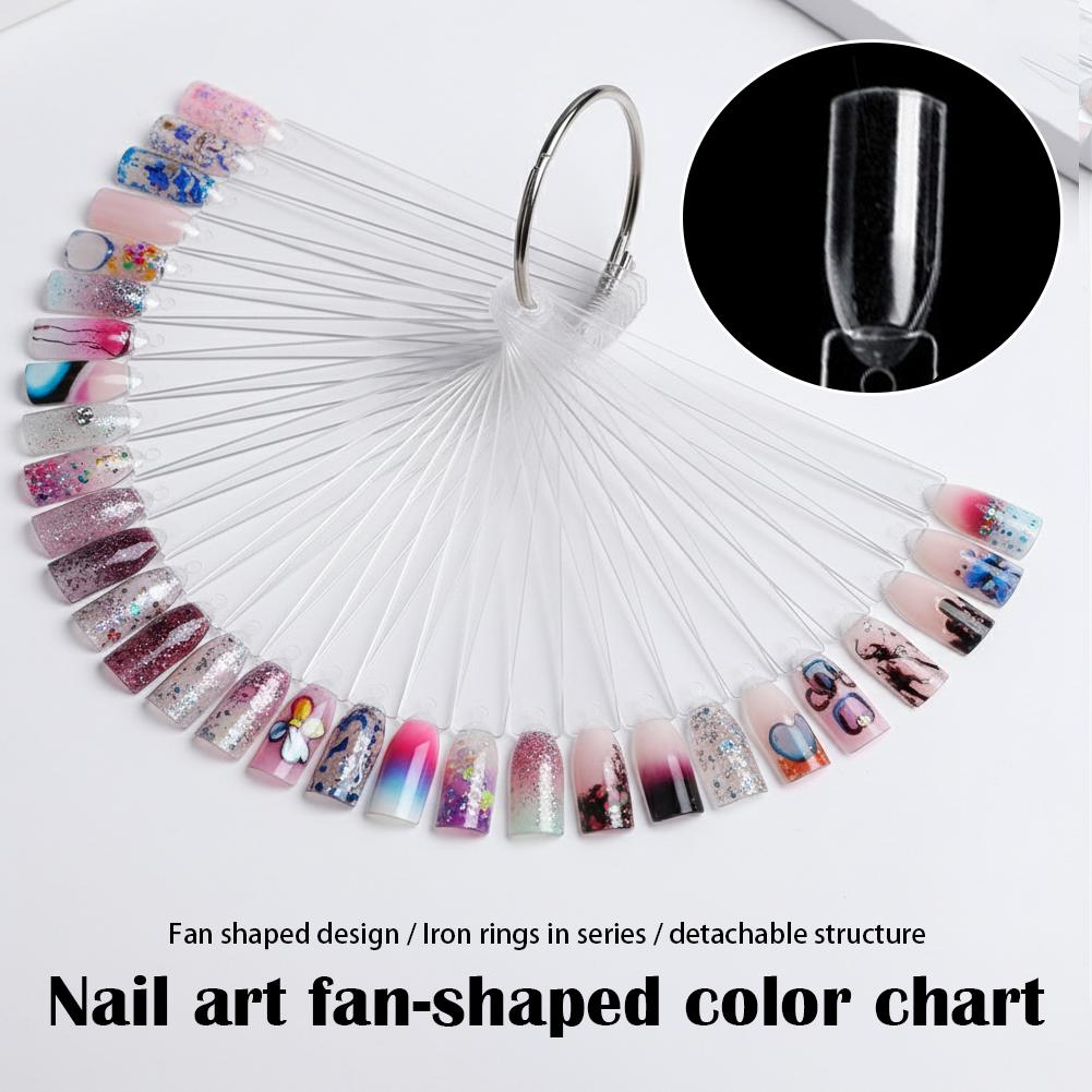 Nail Art Viral - 50가지 팁이 있는 투명 네일 색상표