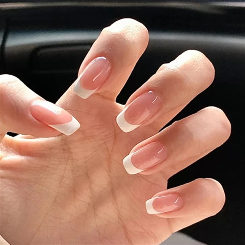 Nail Art French - 24 개/대 짧은 프랑스어 미니멀리스트 손톱