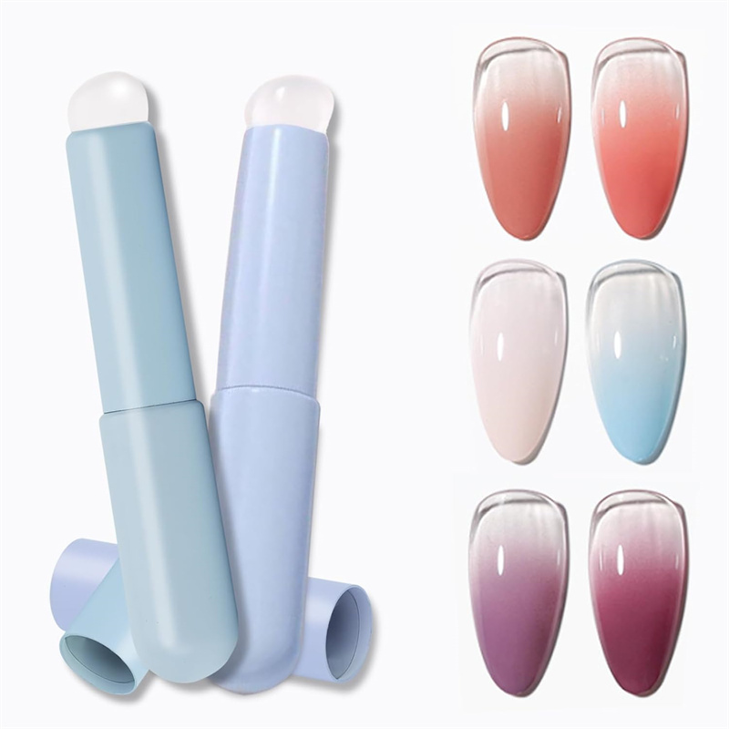 Nail Art Ombre Glitter - 2pcs 네일 아트 실리콘 헤드 네일