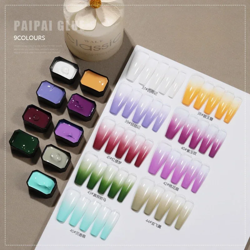 Nail Art Ombre Glitter - 9 가지 색상/박스 Pat Ombre 젤