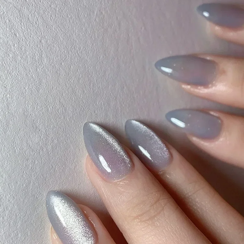 Nail Art Xs - 24Pcs 크리스탈 고양이 눈 거짓 손톱