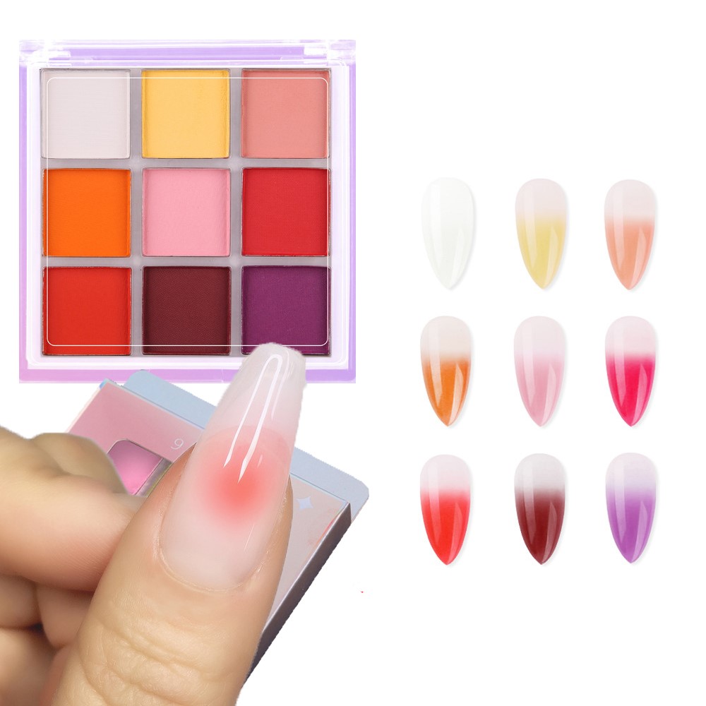 4/6/9 색상 네일 안료 팔레트 솔리드 매직 미러 파 - Nail Art Ombre Glitter 리뷰 및 가격