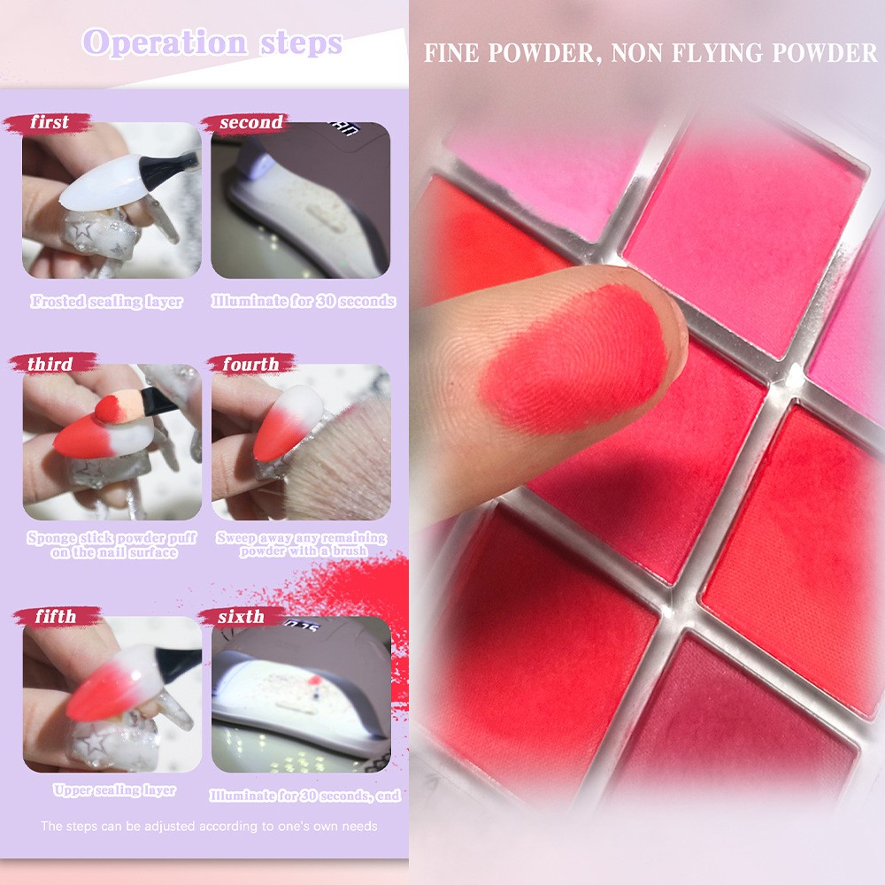 4/6/9 색상 네일 안료 팔레트 솔리드 매직 미러 파 - Nail Art Ombre Glitter 리뷰 및 가격