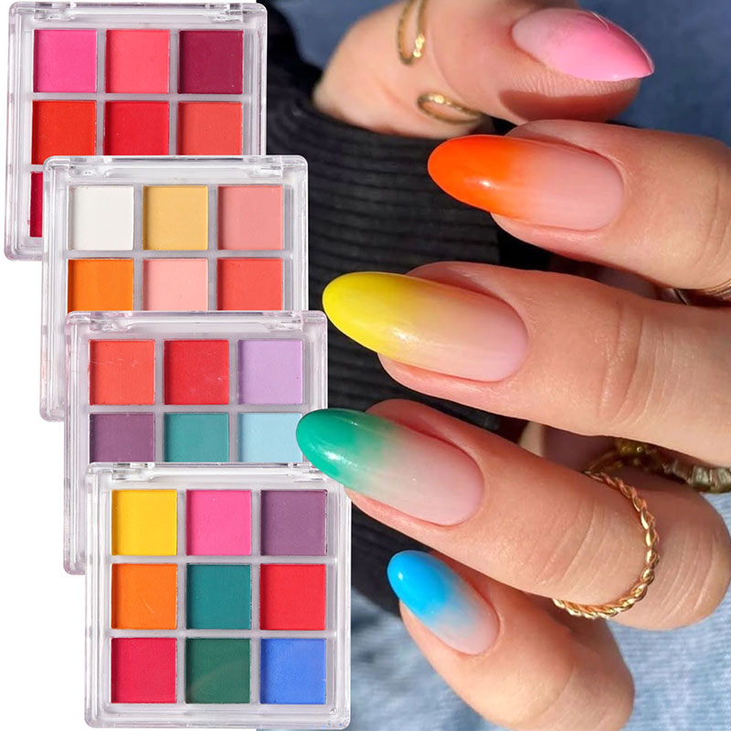 9가지 색상 그라데이션 매니큐어 네일 아트 솔리드 파우 - Nail Art Ombre Glitter 리뷰 및 가격