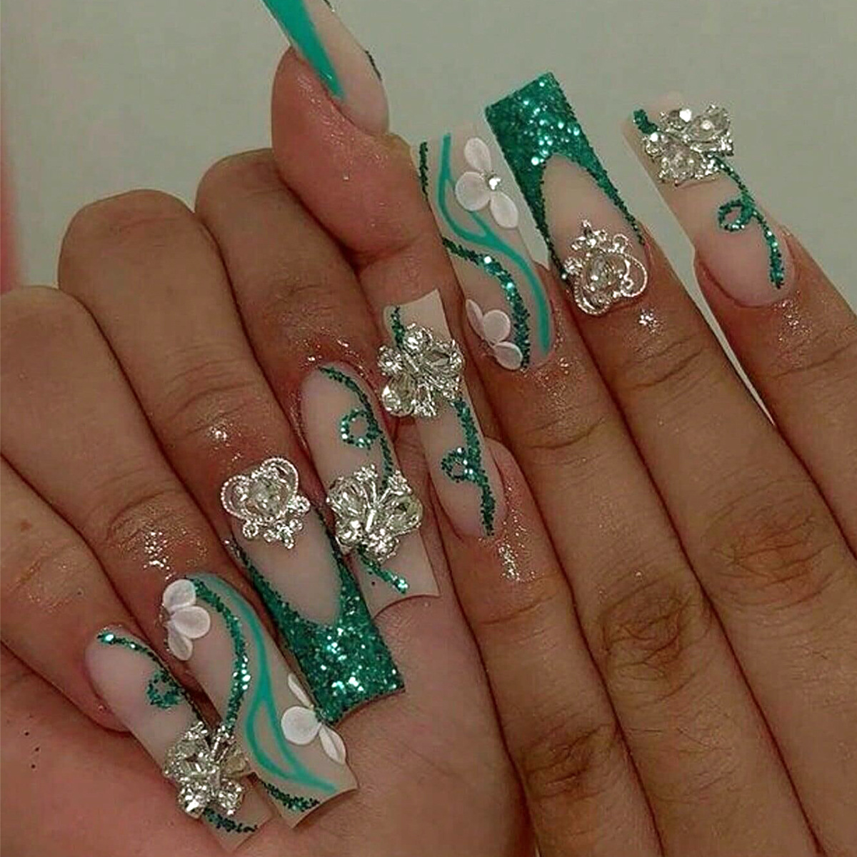 긴 관 프레스 손톱 발레리나 가짜 손톱 광택 접착제,  - Nail Art French 리뷰 및 가격