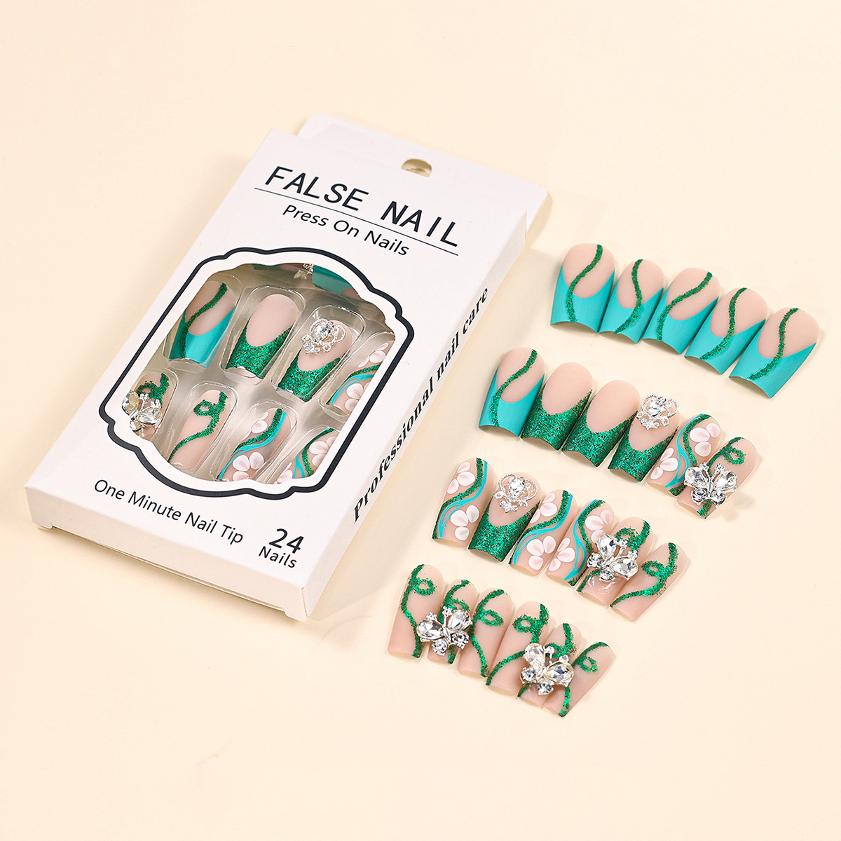 긴 관 프레스 손톱 발레리나 가짜 손톱 광택 접착제,  - Nail Art French 리뷰 및 가격