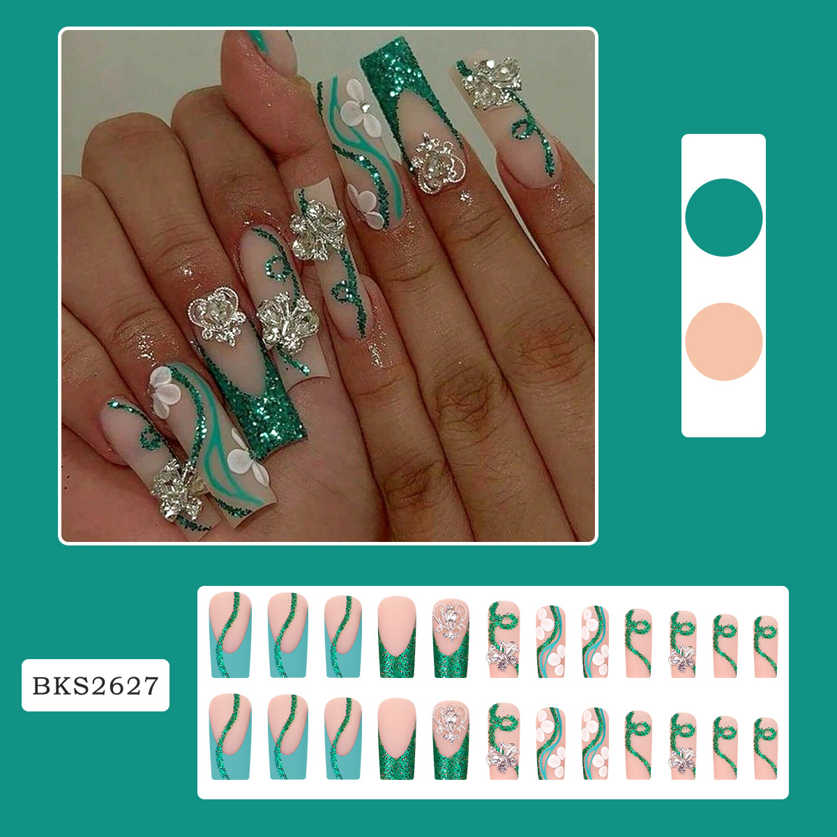 긴 관 프레스 손톱 발레리나 가짜 손톱 광택 접착제,  - Nail Art French 리뷰 및 가격