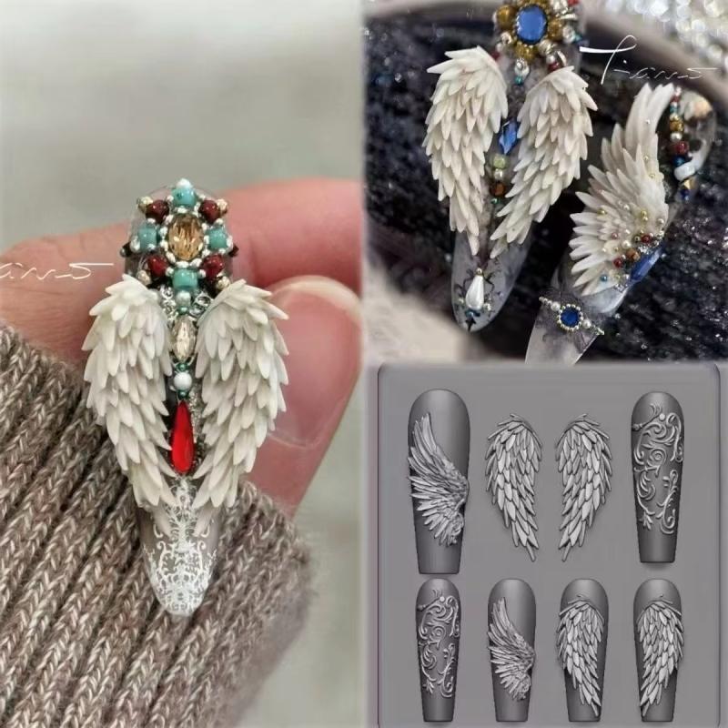Z. 1개 귀여운 나비 날개 실리콘 네일 몰드 재사용  - Nail Art Zone 리뷰 및 가격