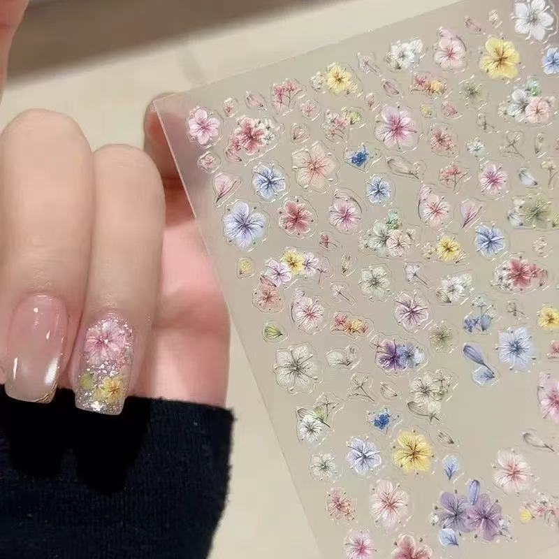 바이럴 드라이 플라워 네일 아트 스티커 1개 그라데이션 - Nail Art Ombre Glitter 리뷰 및 가격