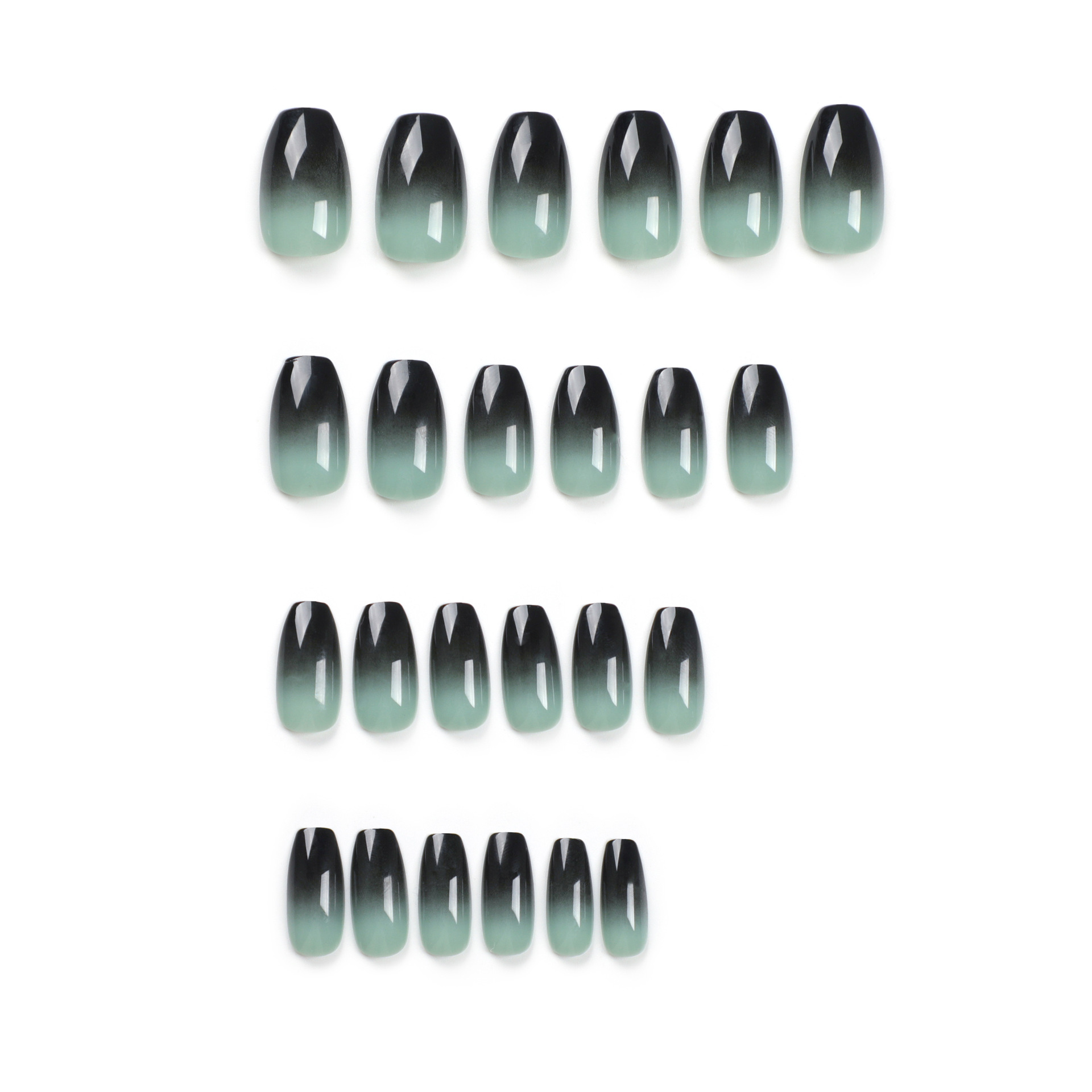 24pc 손톱에 누르기 블랙 그라디언트 발레 틀린 손톱 - Nail Art French 리뷰 및 가격