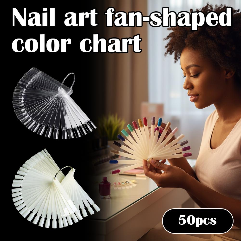 50가지 팁이 있는 투명 네일 색상표 색상 카드 디스플 - Nail Art Viral 리뷰 및 가격