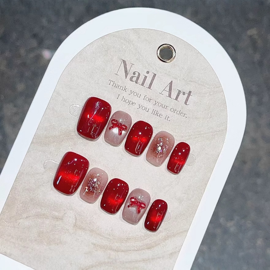 네일 아트 크리스탈 고양이 눈 아크릴 프레스, 짧은 사 - Nail Art Red 리뷰 및 가격