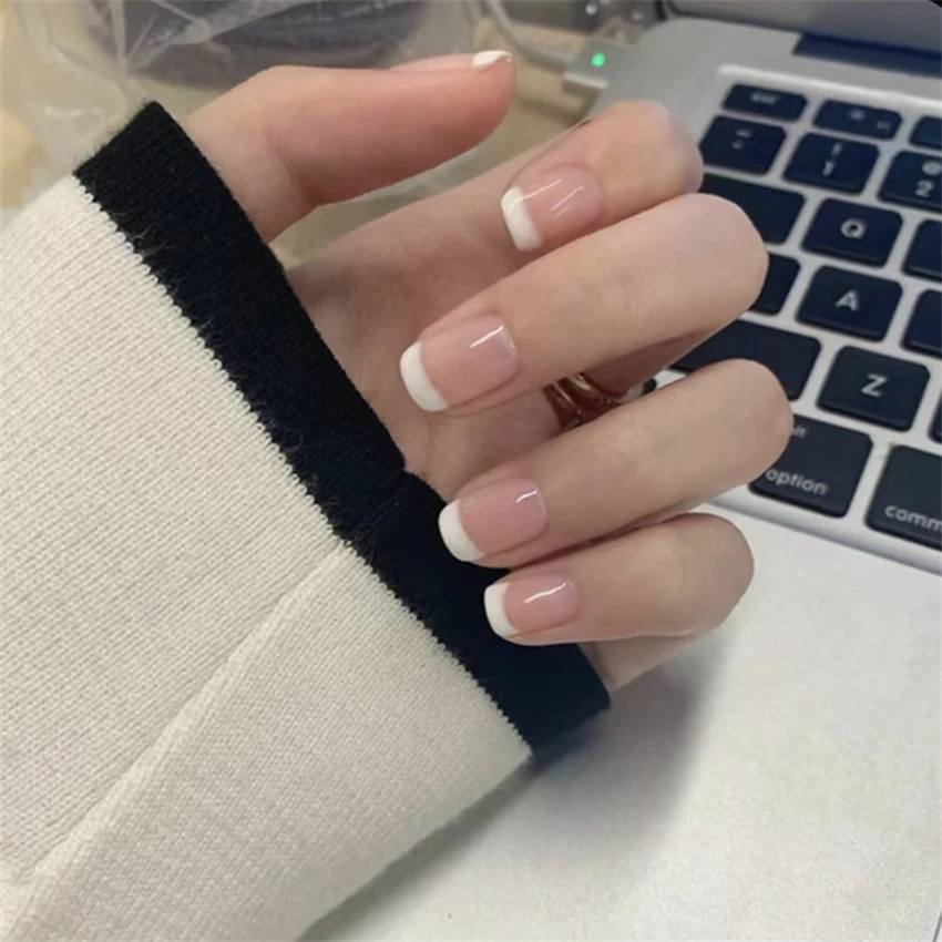 24 개/대 짧은 프랑스어 미니멀리스트 손톱 가짜 누드 - Nail Art French 리뷰 및 가격