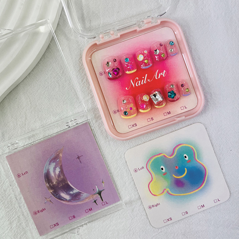 50개 6.5x6.5cm 8x8cm 프레스온 네일 카드 - Nail Art Viral 리뷰 및 가격