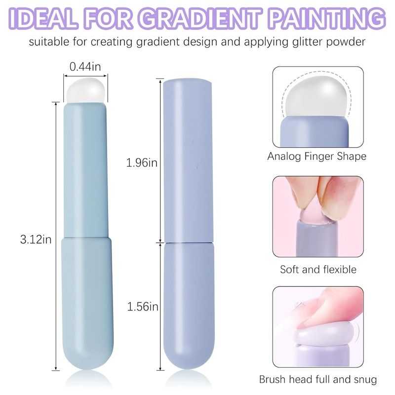 2pcs 네일 아트 실리콘 헤드 네일 브러쉬 메이크업  - Nail Art Ombre Glitter 리뷰 및 가격