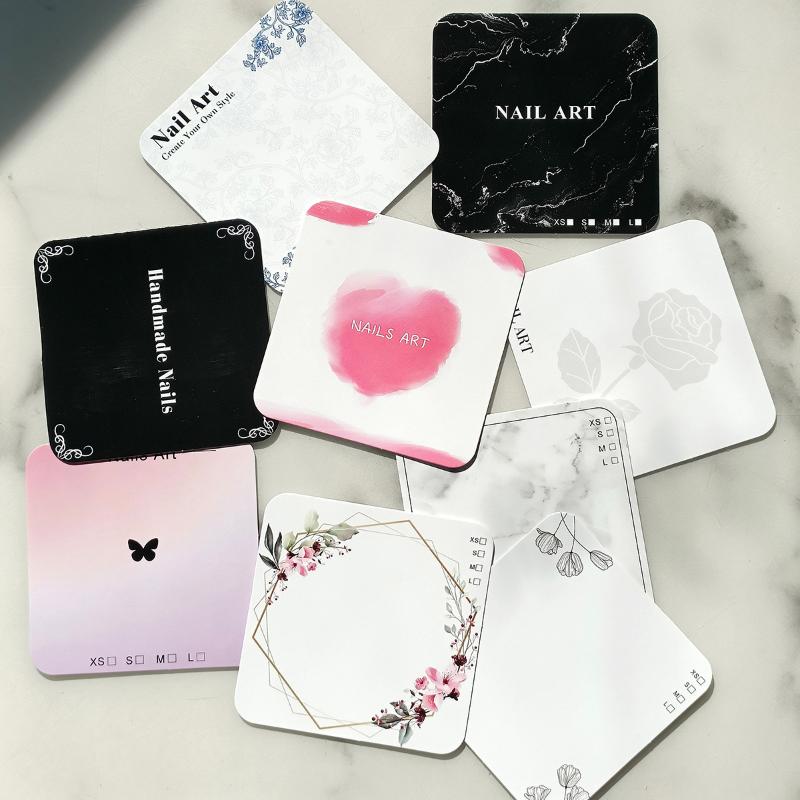 Z.20매 프레스온 네일 하단 꽃무늬 카드보드 사진 소 - Nail Art Zone 리뷰 및 가격