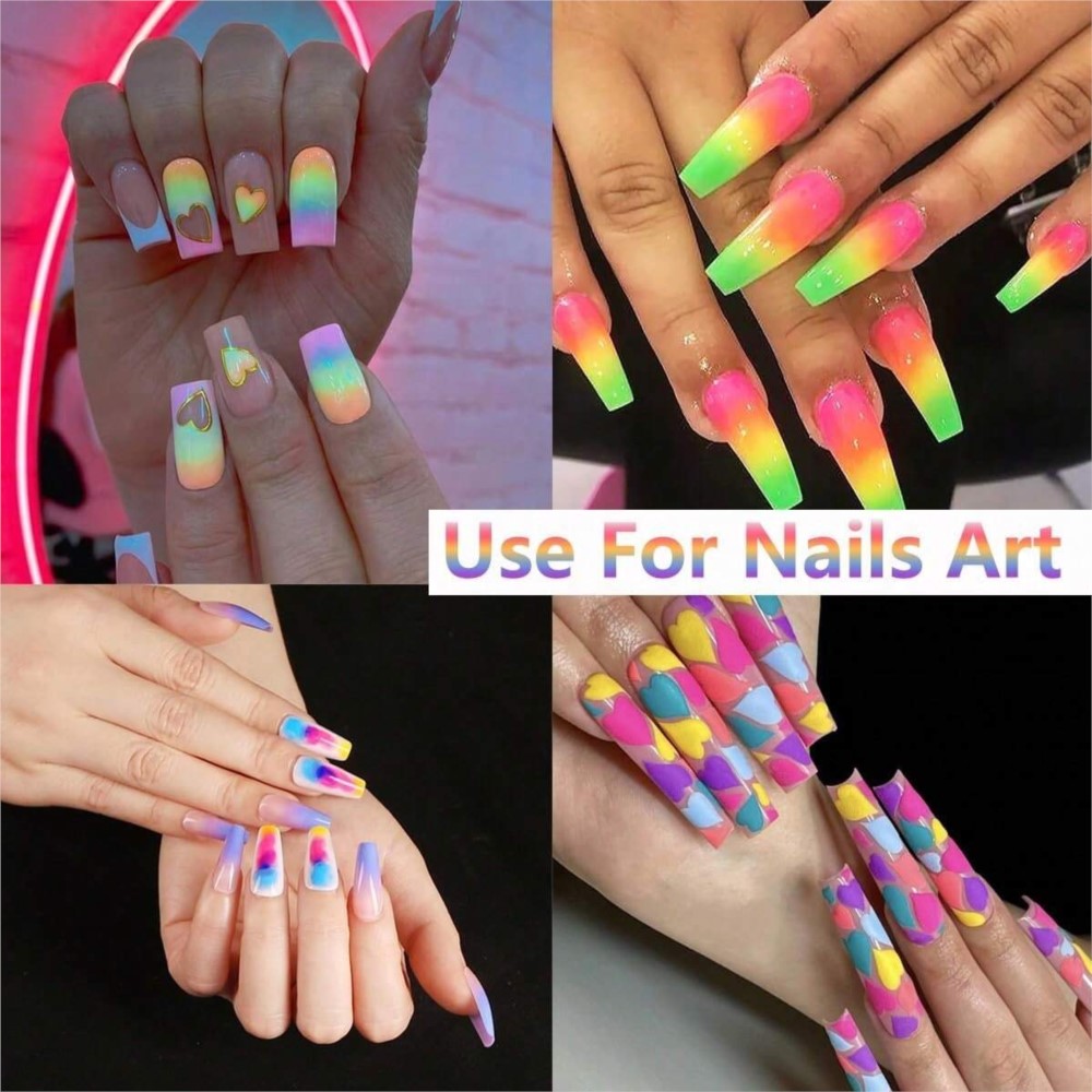 다채로운 네온 인 안료 파우더, 형광 네일 아트, 네온 - Nail Art Ombre Glitter 리뷰 및 가격