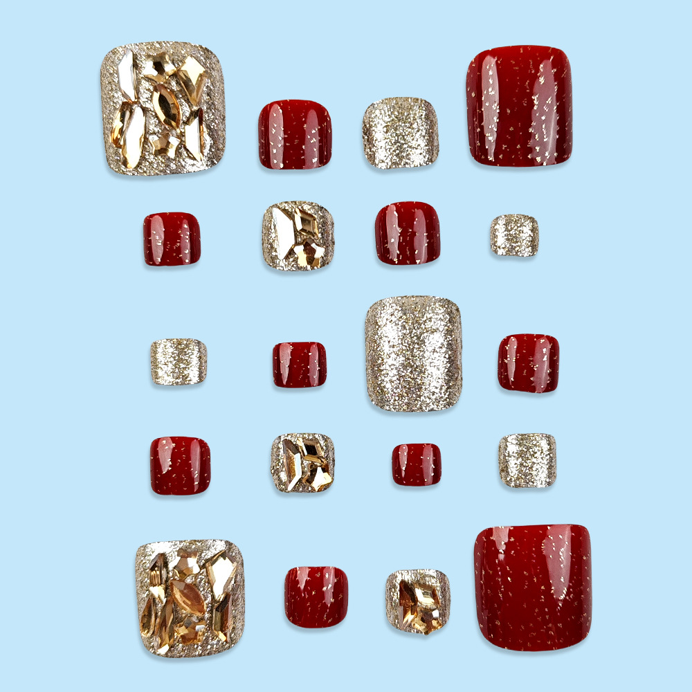 다이아몬드 디자인으로 발톱에 24pcs 슈퍼 반짝 이는 - Nail Art Red 리뷰 및 가격