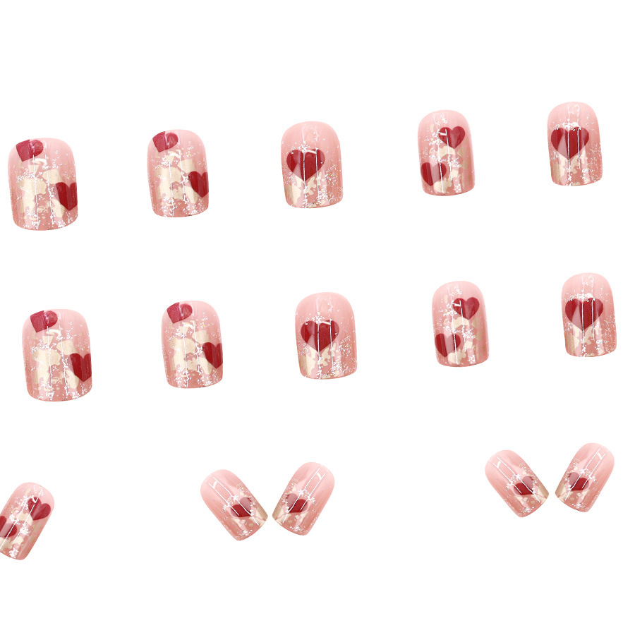 24개/세트 여성용 짧은 사각형 가짜 손톱, 귀여운 빨 - Nail Art Red 리뷰 및 가격