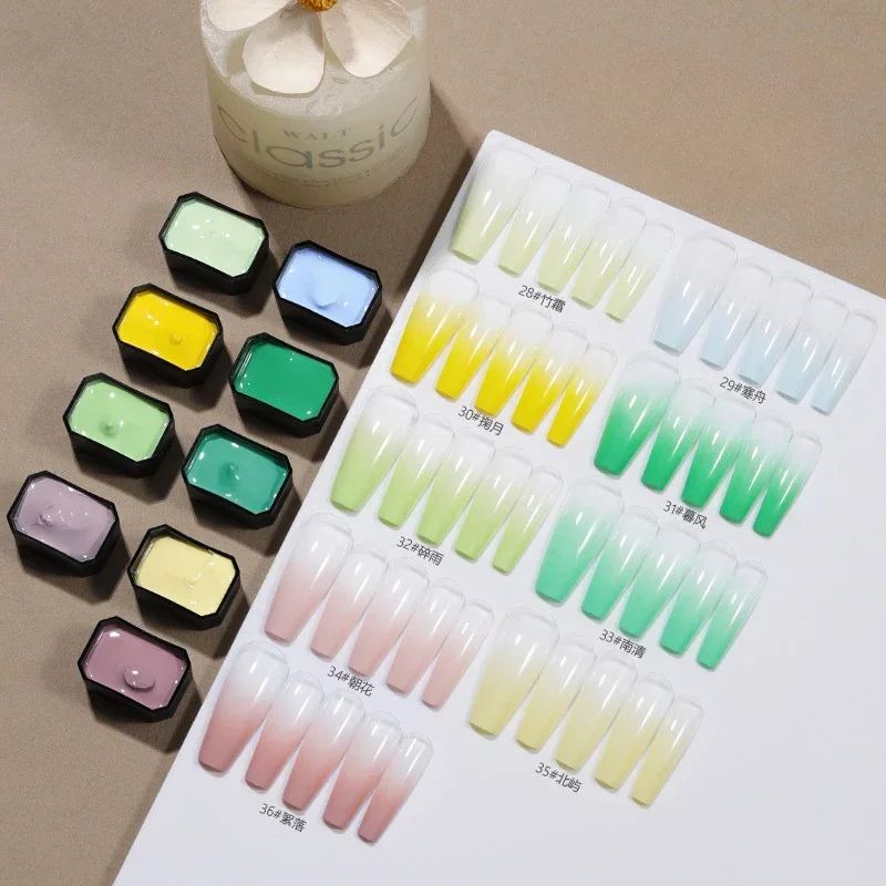 9 가지 색상/박스 Pat Ombre 젤 매니큐어 빠른 - Nail Art Ombre Glitter 리뷰 및 가격