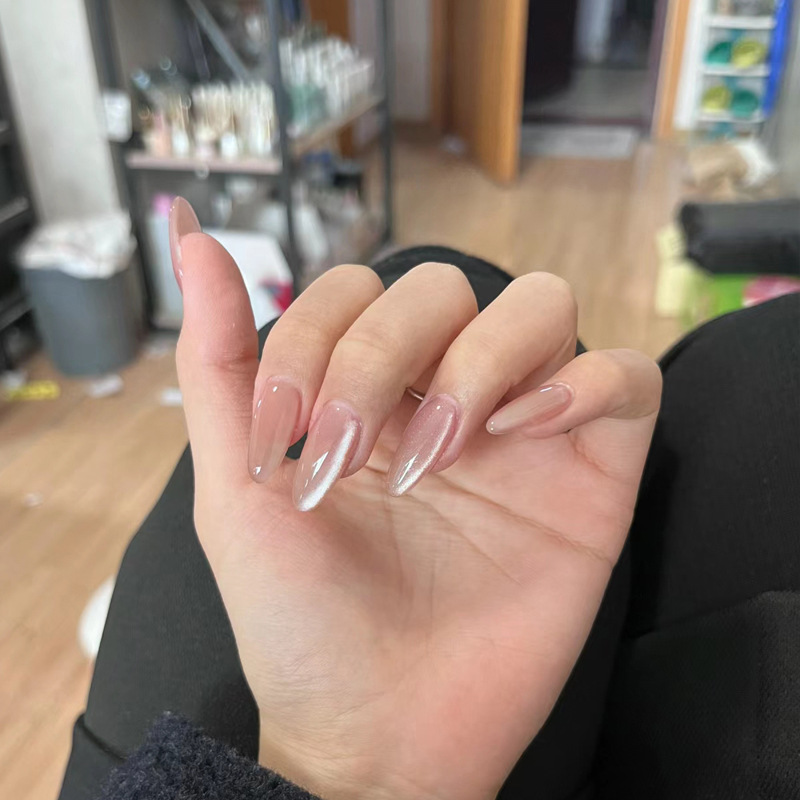 24Pcs 크리스탈 고양이 눈 거짓 손톱 손톱에 짧은  - Nail Art Xs 리뷰 및 가격