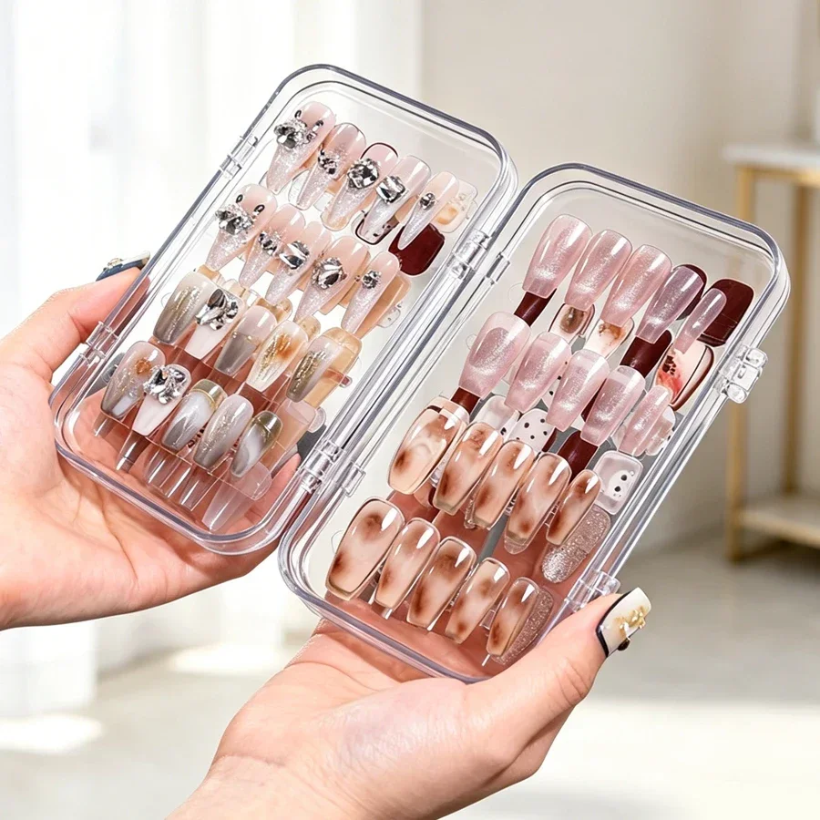 투명 접이식 프레스온 네일 보관함, 살롱 및 DIY 네 - Nail Art Viral 리뷰 및 가격