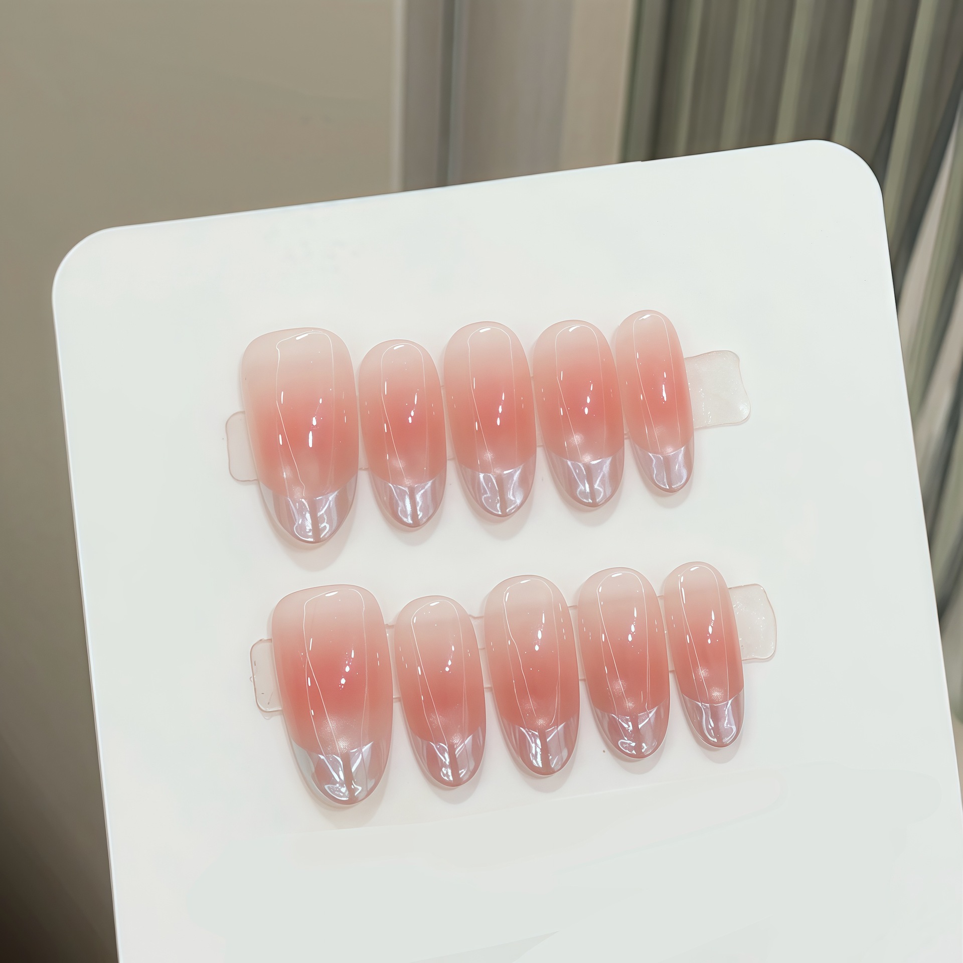 10개입 순수 수제 타원형 네일 아트, 예쁜 가짜 네일 - Nail Art French 리뷰 및 가격