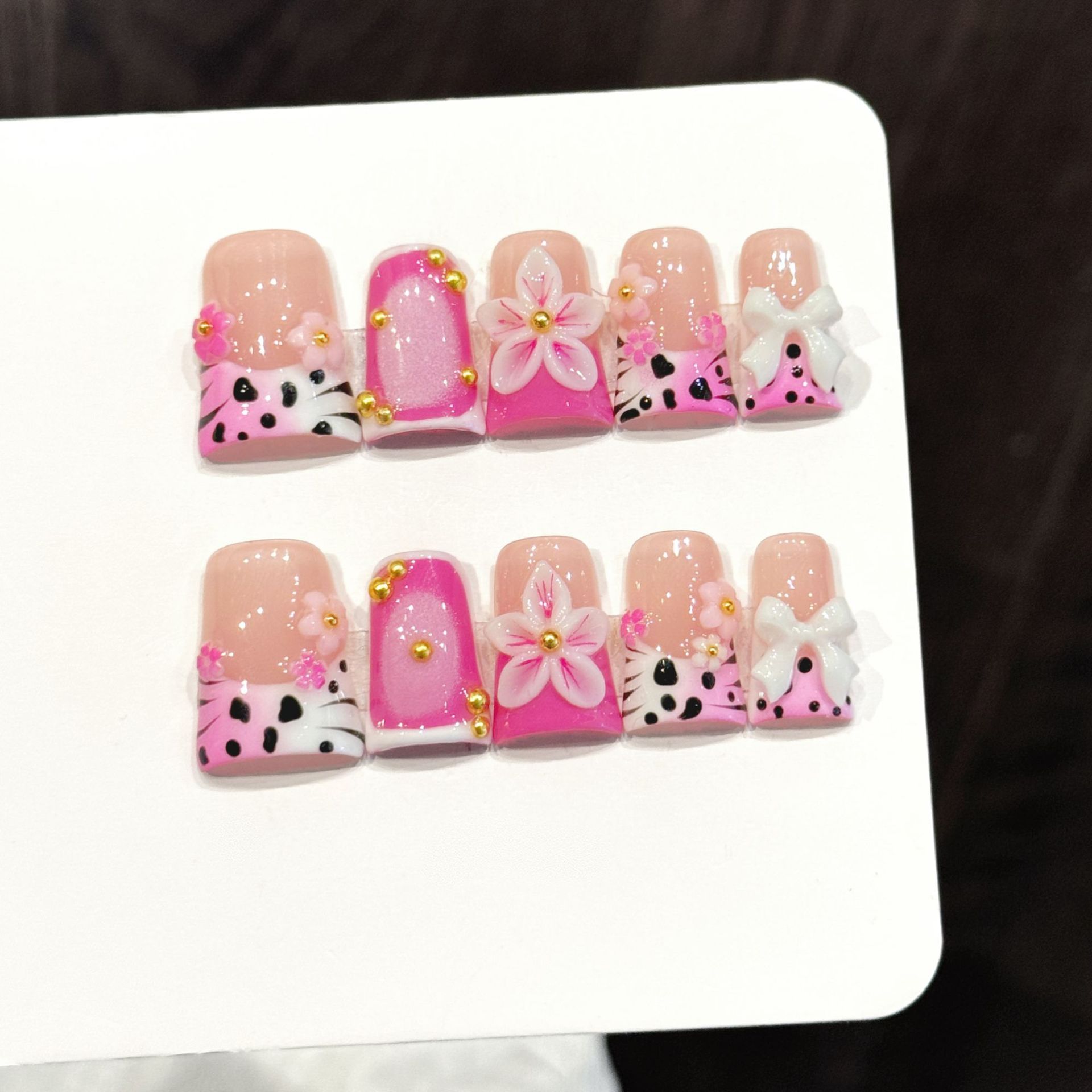 10개입 오션 스타일 가짜 손톱 덕빌 프레스온 네일 세 - Nail Art French 리뷰 및 가격