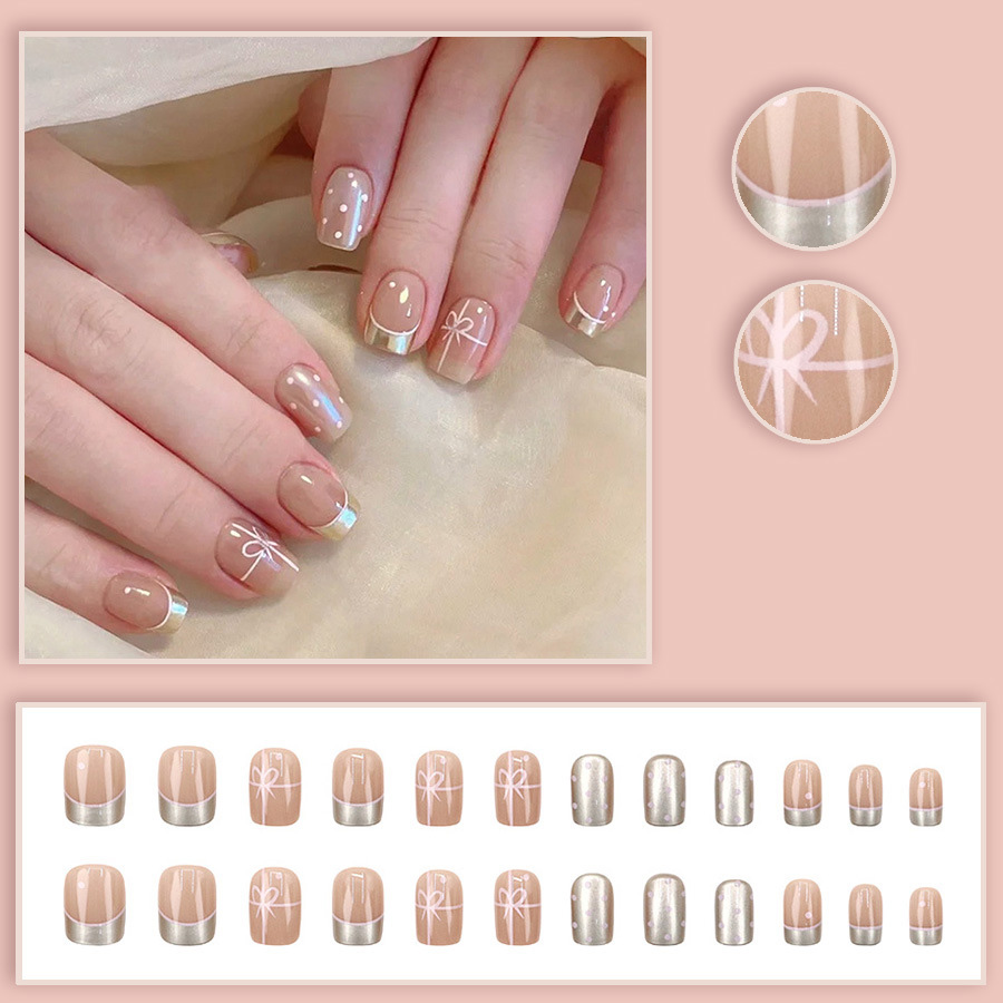 여성용 짧은 사각형 네일팁, 누드 레드 컬러, 물방울  - Nail Art French 리뷰 및 가격