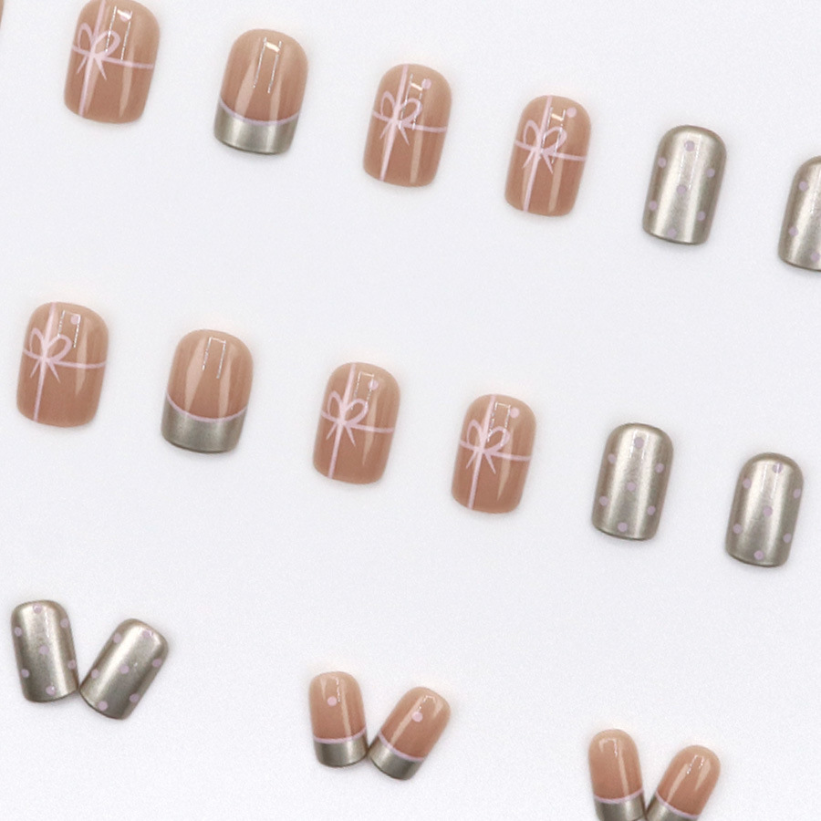 여성용 짧은 사각형 네일팁, 누드 레드 컬러, 물방울  - Nail Art French 리뷰 및 가격