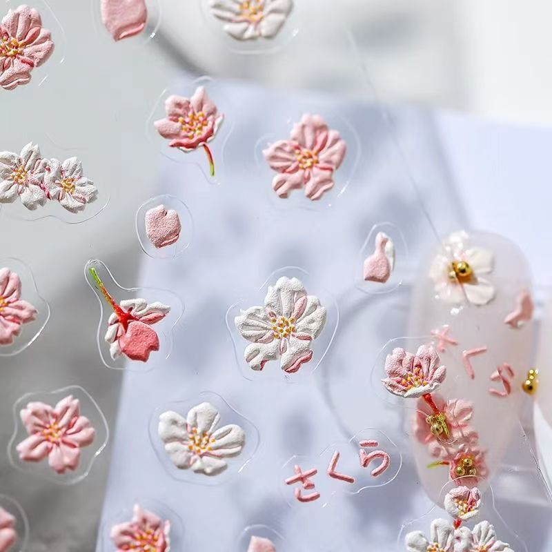 바이럴 플로럴 비 네일 아트 스티커 1개 3D 릴리프  - Nail Art Viral 리뷰 및 가격