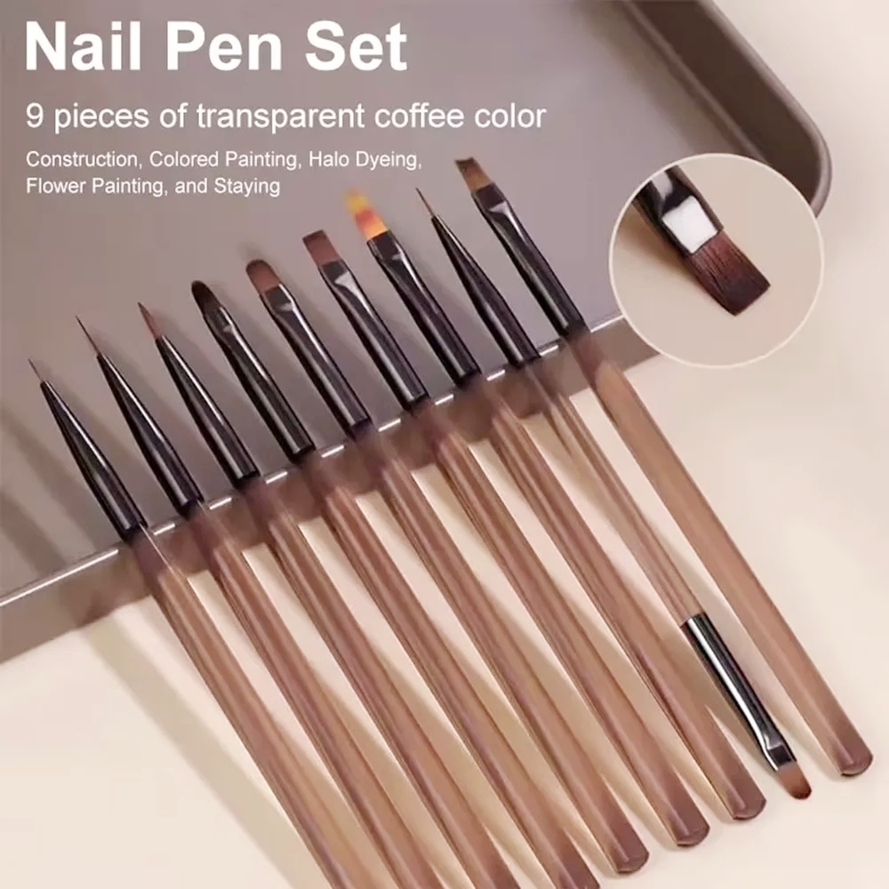 9PCS 네일 브러쉬 네일 아트 디자인 네일 팁 디스플 - Nail Art Viral 리뷰 및 가격
