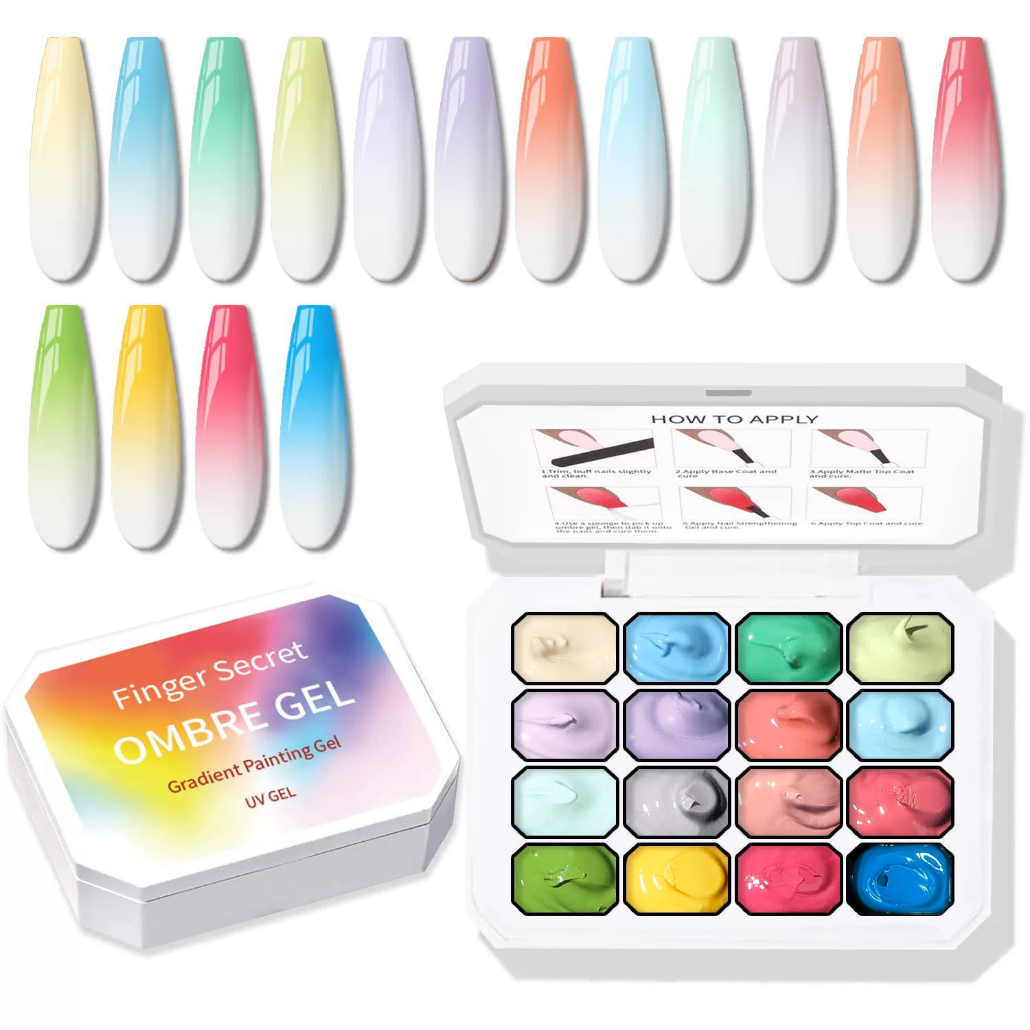 9-24색 솔리드 크림 옴브레 젤 팔레트 그라데이션 페 - Nail Art Ombre Glitter 리뷰 및 가격