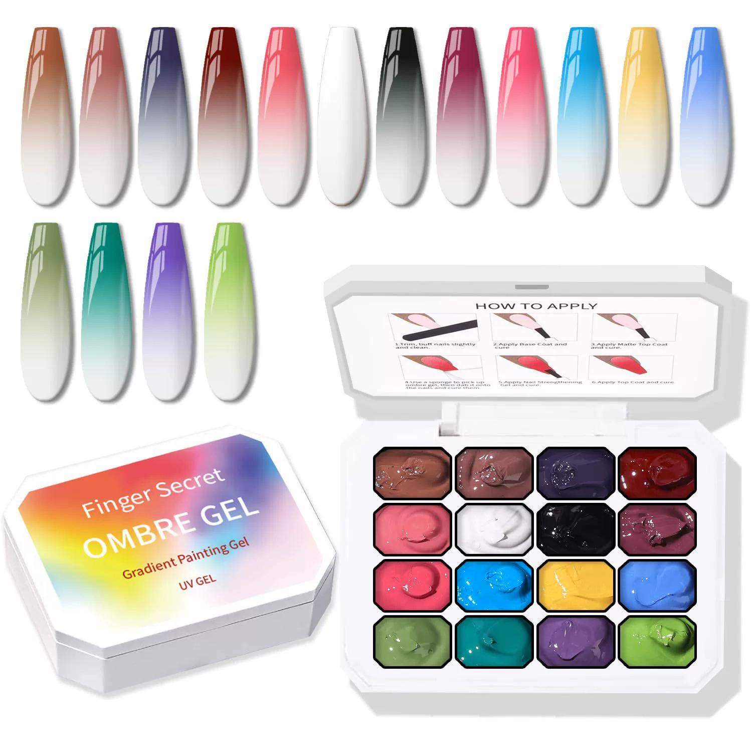 9-24색 솔리드 크림 옴브레 젤 팔레트 그라데이션 페 - Nail Art Ombre Glitter 리뷰 및 가격