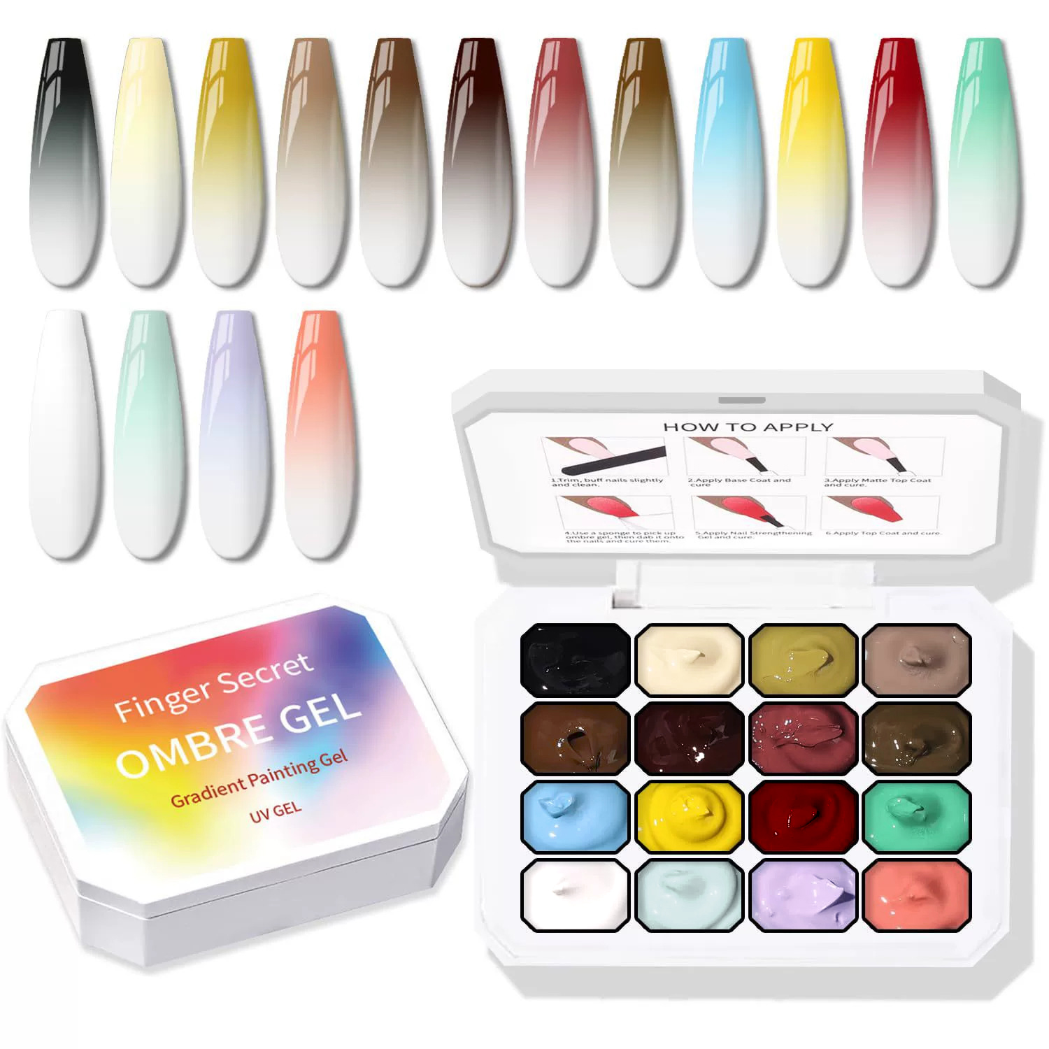 9-24색 솔리드 크림 옴브레 젤 팔레트 그라데이션 페 - Nail Art Ombre Glitter 리뷰 및 가격
