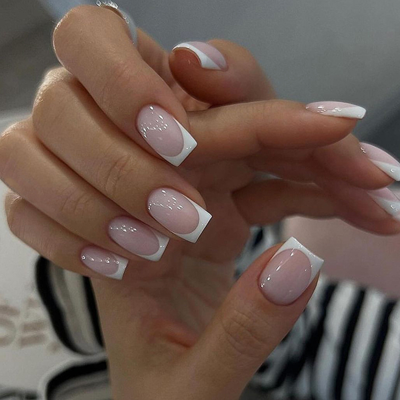 24개 심플 발레 글리터 탈부착 가능한 핑크 그라데이션 - Nail Art French 리뷰 및 가격